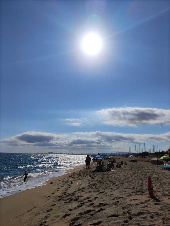 Ocata beach view towards Barcelona